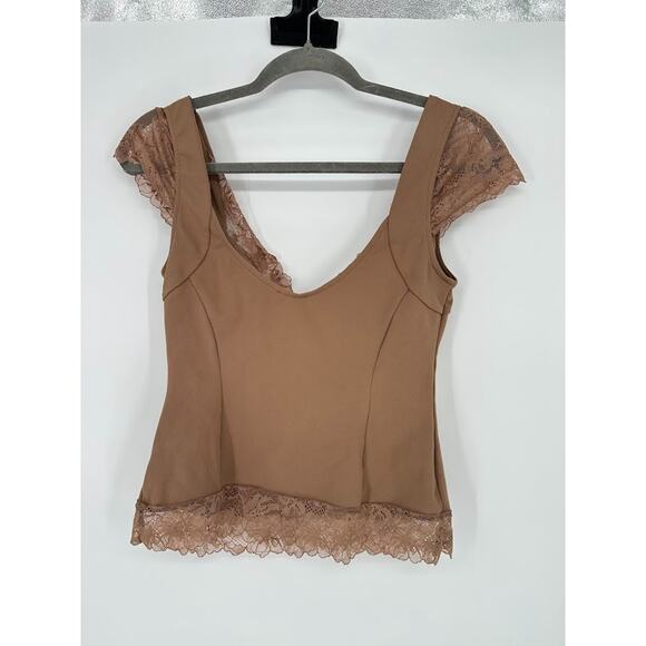 Intimately Free People Better Not Cami Brown Medium Lace Stretch Coquette Fairy - Picture 4 of 7